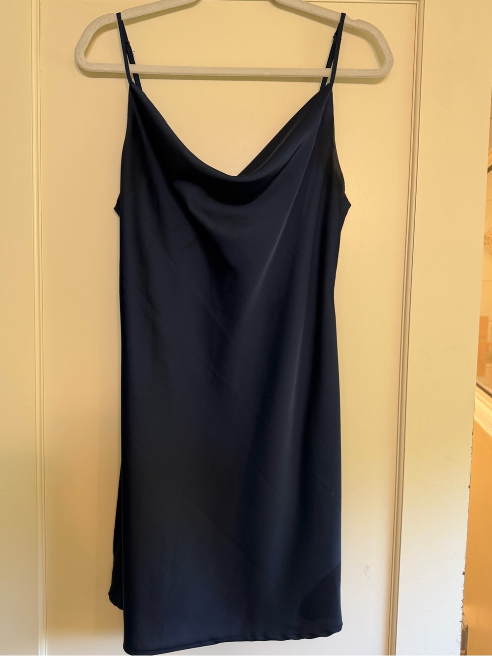 Urban Outfitters Navy Satin Slip Midi Dress
